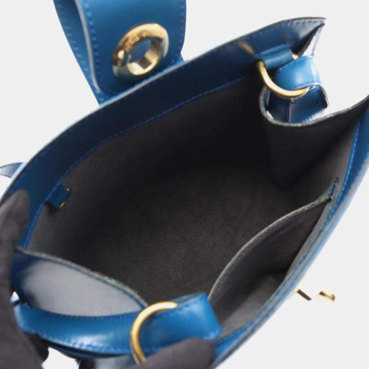 Pre Owned Louis Vuitton Cluny Blue Epi Leather Toledo Blue Shoulder Bag