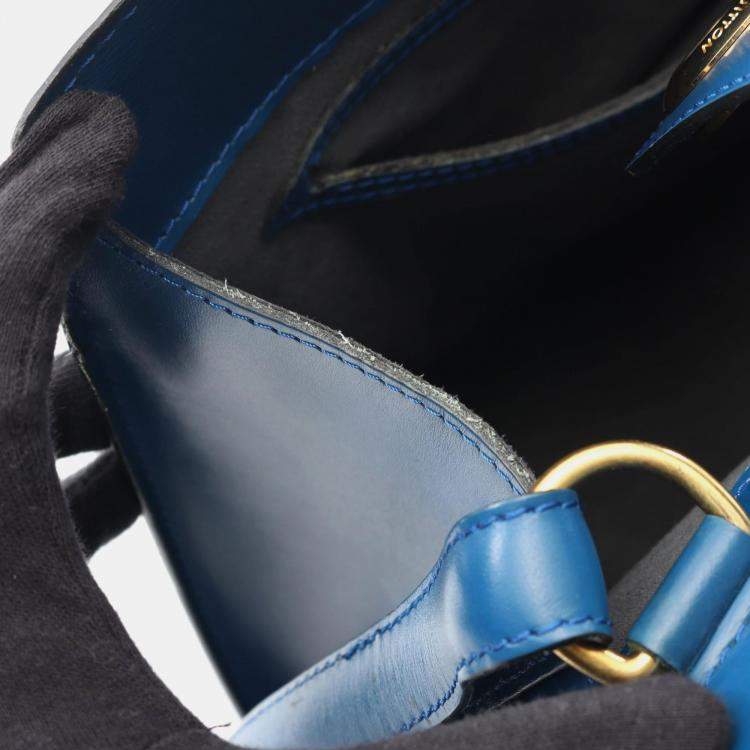 Pre Owned Louis Vuitton Cluny Blue Epi Leather Toledo Blue Shoulder Bag