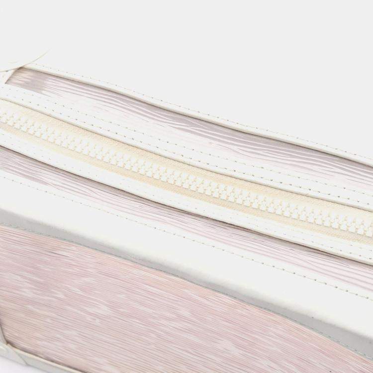 Pre Owned Louis Vuitton Soft Trunk Epi Plage White Clear Shoulder Bag