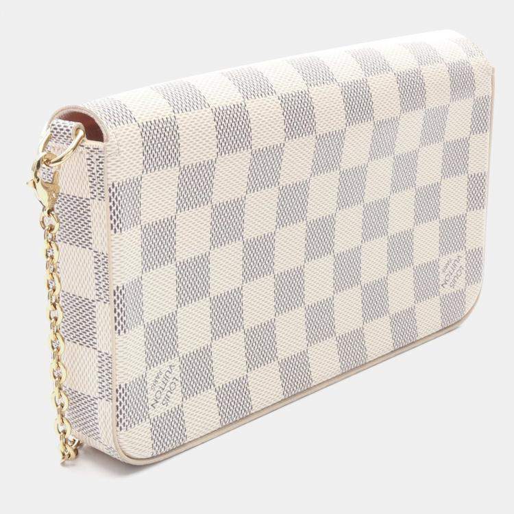 Pre Owned Louis Vuitton Pochette Felice White Damier Azur Canvas Shoulder Bag