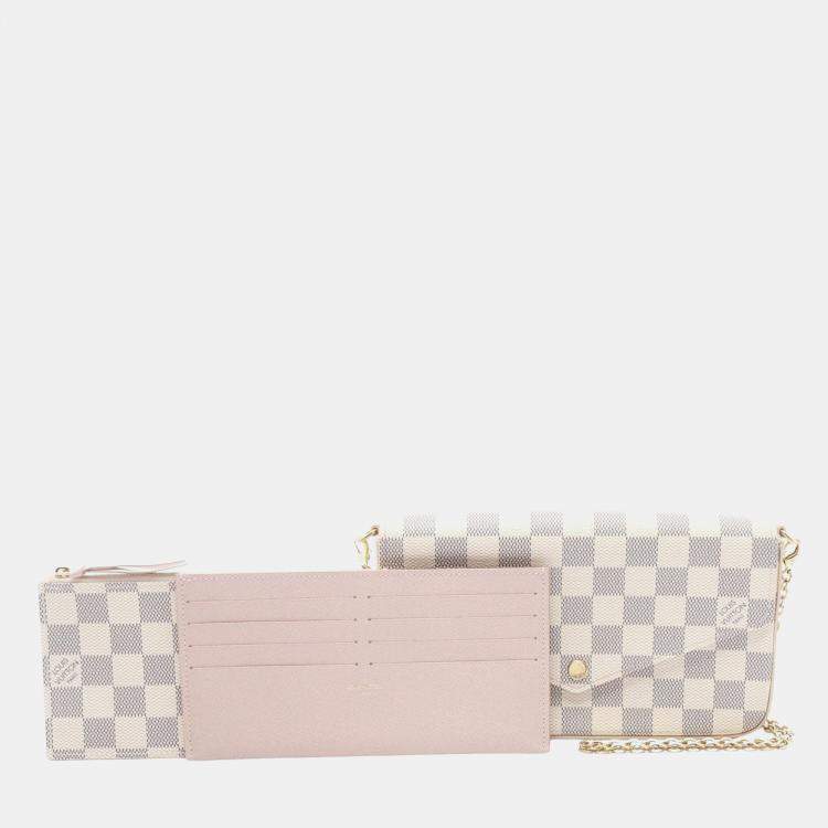Pre Owned Louis Vuitton Pochette Felice White Damier Azur Canvas Shoulder Bag