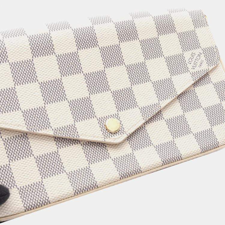 Pre Owned Louis Vuitton Pochette Felice White Damier Azur Canvas Shoulder Bag