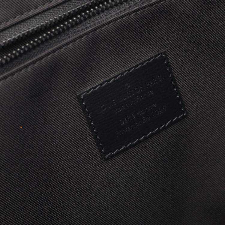 Pre Owned Louis Vuitton Shopper Tote MM Black Leather Tote Bag