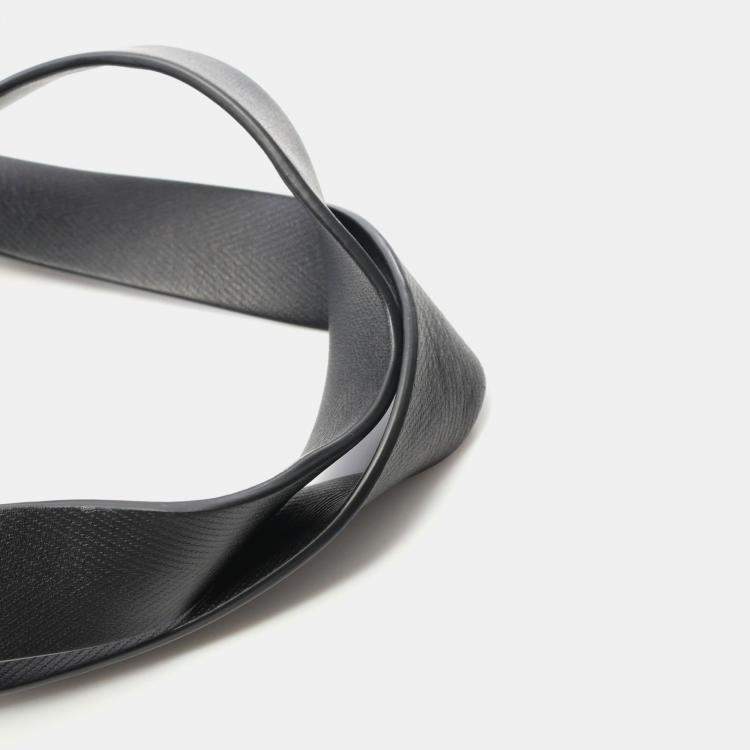 Pre Owned Louis Vuitton Shopper Tote MM Black Leather Tote Bag