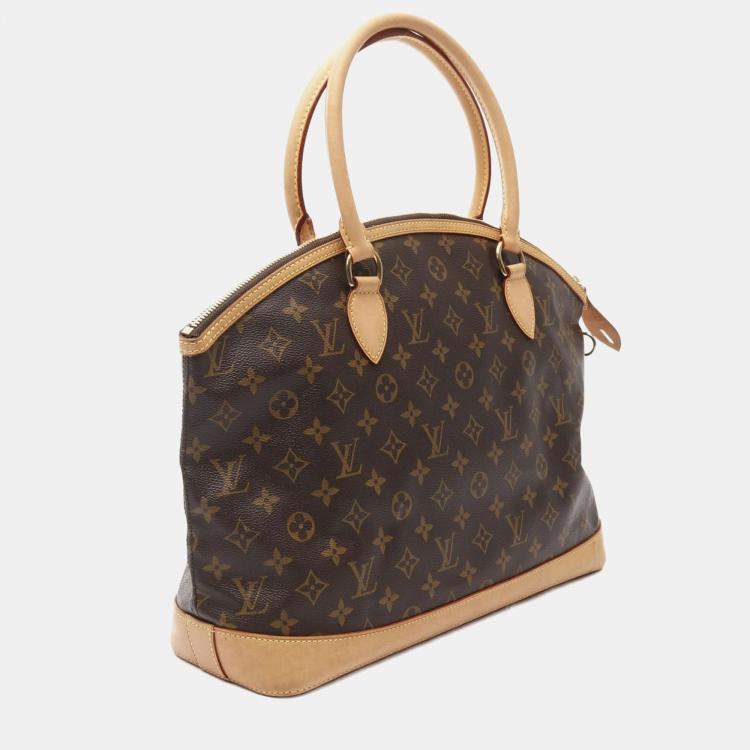 Pre Owned Louis Vuitton Lockit Horizontal Brown Monogram Canvas Tote Bag