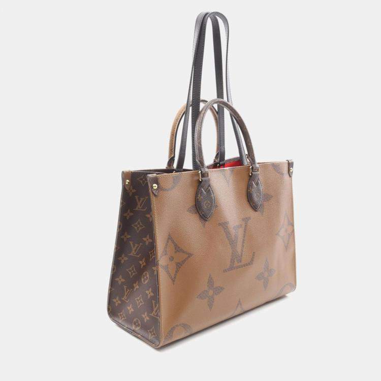 Pre Owned Louis Vuitton OnTheGo MM Monogram Giant Reverse Canvas Tote Bag