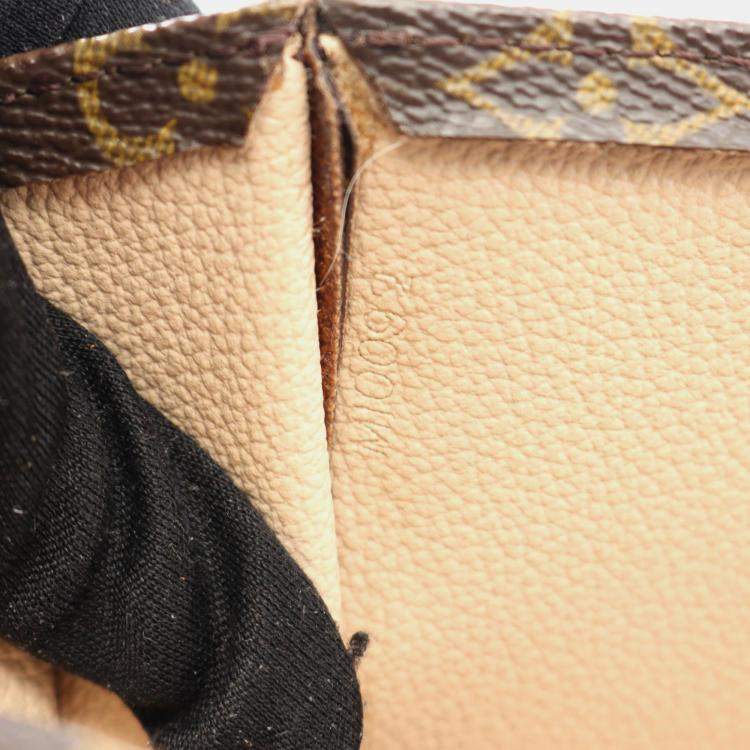 Pre Owned Louis Vuitton Sac Plat Brown Monogram Canvas Leather Tote Bag