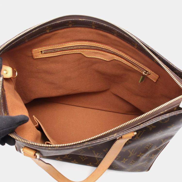 Pre Owned Louis Vuitton Cabas Mezzo Brown Monogram Canvas Tote Bag