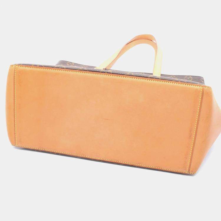 Pre Owned Louis Vuitton Cabas Mezzo Brown Monogram Canvas Tote Bag