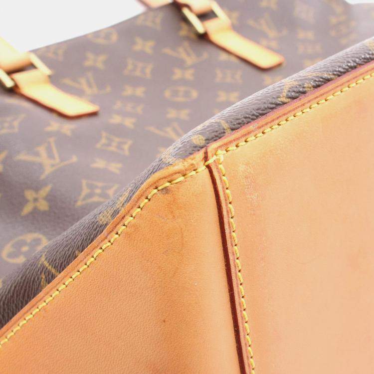 Pre Owned Louis Vuitton Cabas Mezzo Brown Monogram Canvas Tote Bag