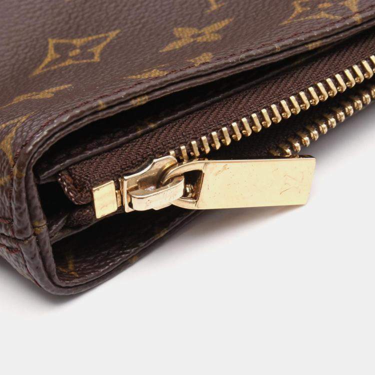 Pre Owned Louis Vuitton Cabas Mezzo Brown Monogram Canvas Tote Bag