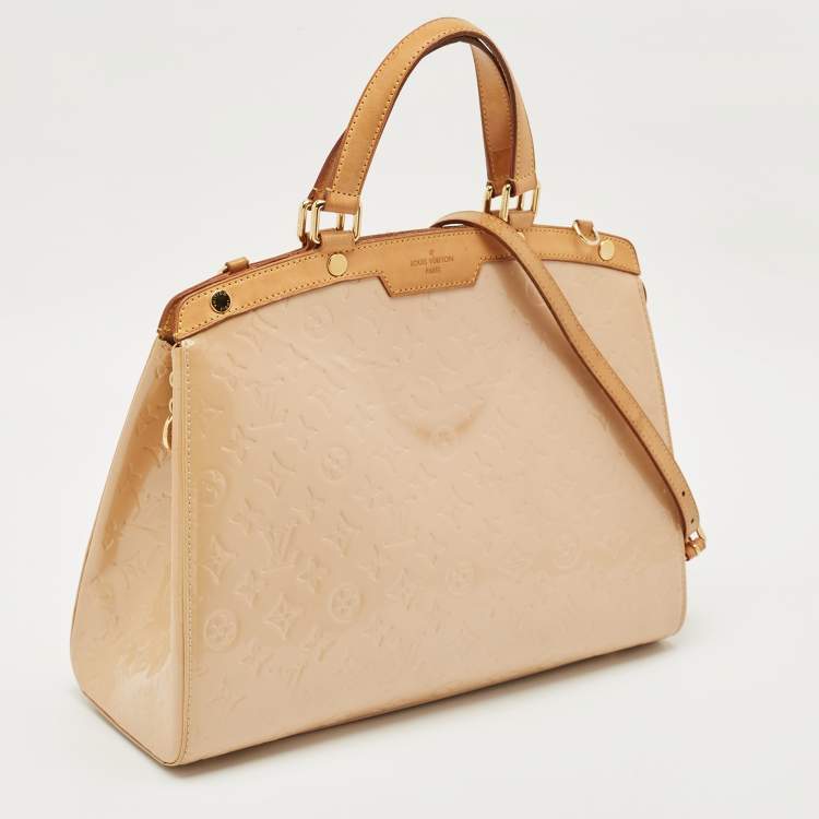 Pre Owned Louis Vuitton Rose Florentine Monogram Vernis Brea GM Bag