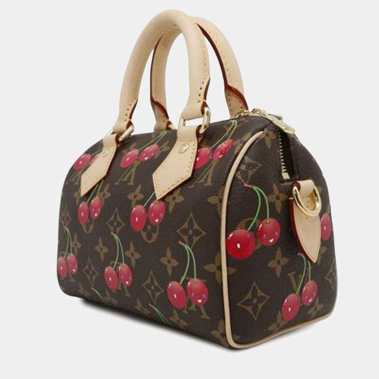 Pre Owned Louis Vuitton Takashi Murakami Monogram Cherry Speedy Bandouliere 20