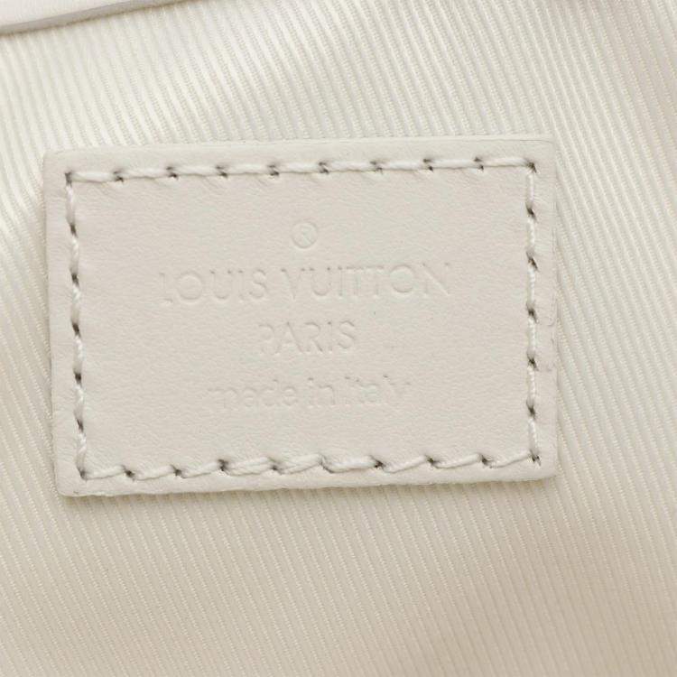 Pre Owned Louis Vuitton White Monogram Taurillon Sac Plat 24H Tote