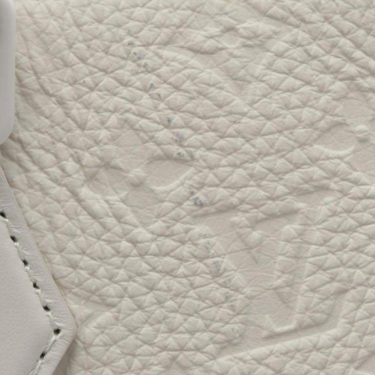 Pre Owned Louis Vuitton White Monogram Taurillon Sac Plat 24H Tote