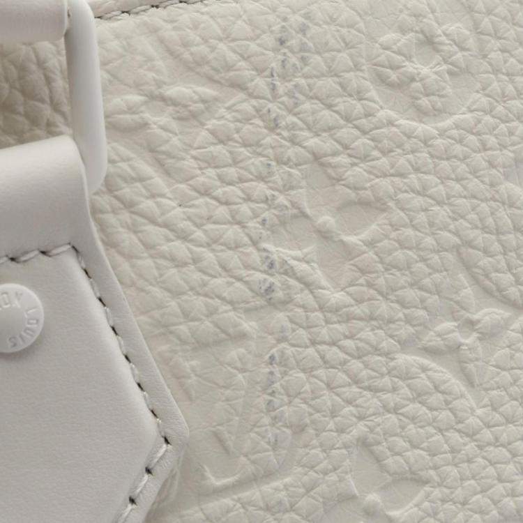 Pre Owned Louis Vuitton White Monogram Taurillon Sac Plat 24H Tote