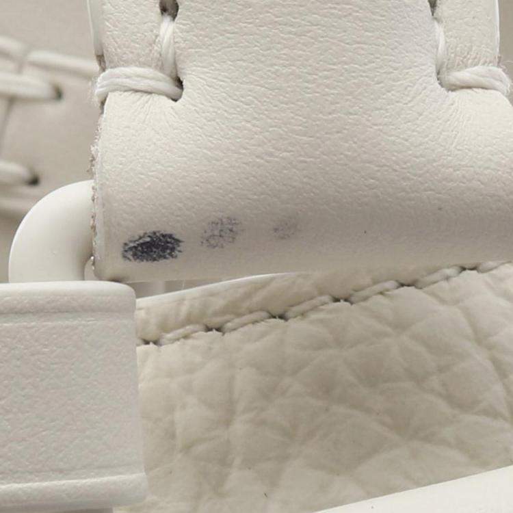 Pre Owned Louis Vuitton White Monogram Taurillon Sac Plat 24H Tote