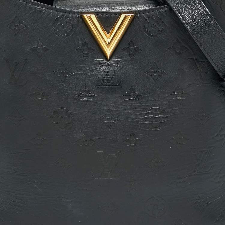 Pre Owned Louis Vuitton Black Monogram Leather Very Hobo Bag
