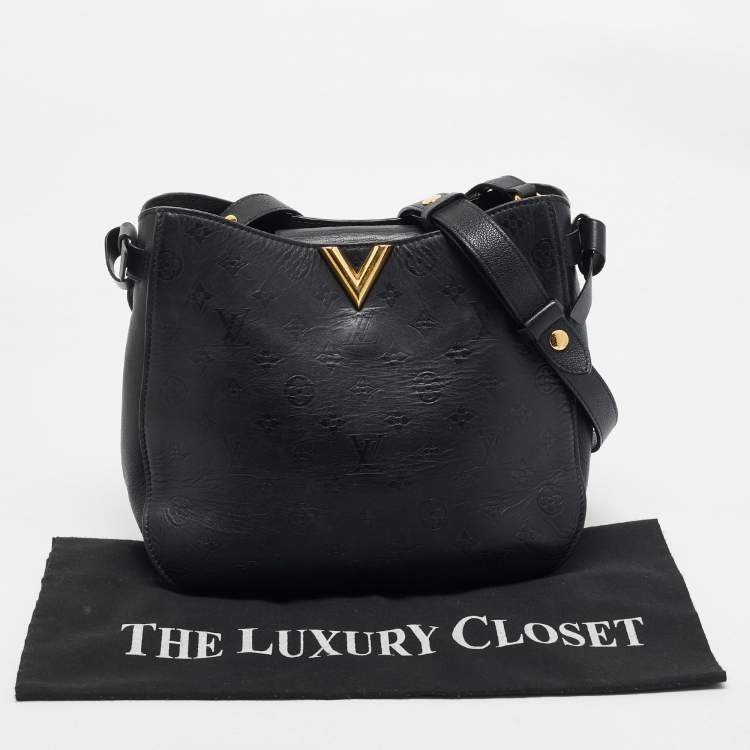 Pre Owned Louis Vuitton Black Monogram Leather Very Hobo Bag