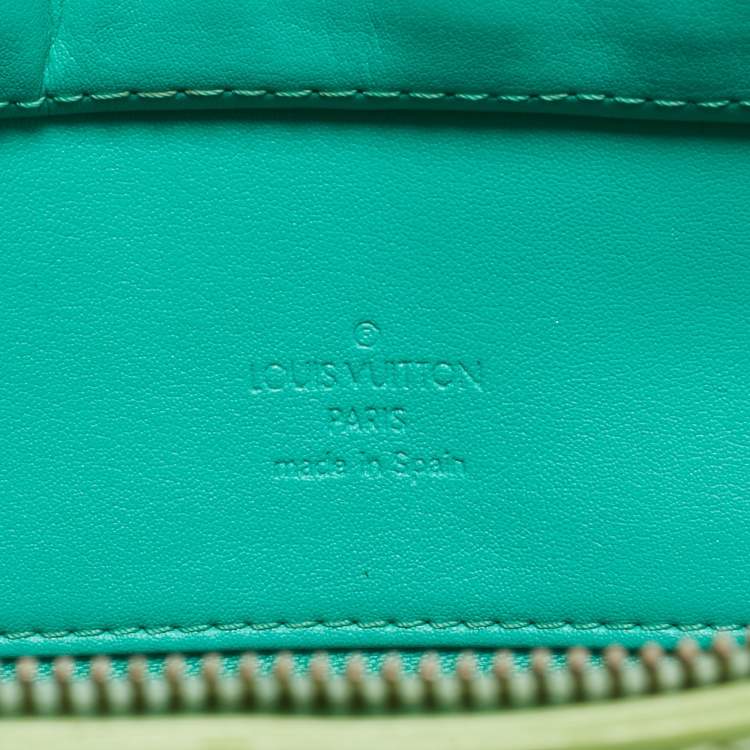 Pre Owned Louis Vuitton Apple Green Monogram Vernis Houston Bag