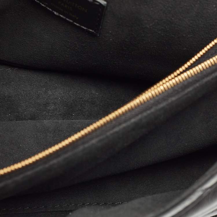Pre Owned Louis Vuitton Black Leather New Wave Chain MM Bag