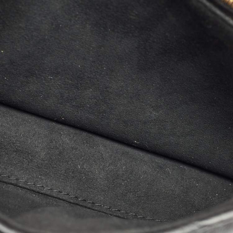 Pre Owned Louis Vuitton Black Leather New Wave Chain MM Bag