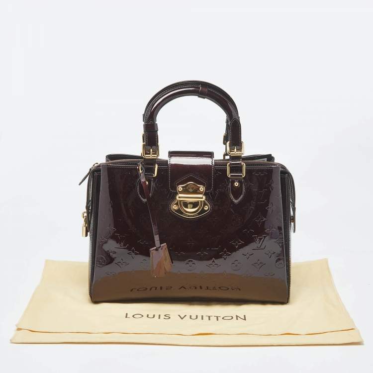 Pre Owned Louis Vuitton Amarante Monogram Vernis Melrose Avenue Bag