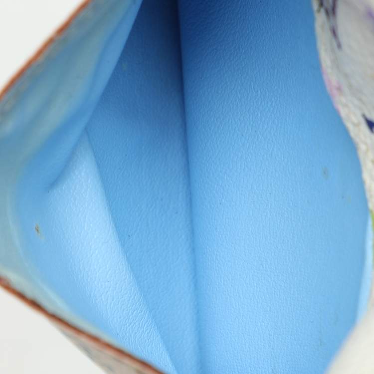 Pre Owned Louis Vuitton White Monogram Multicolore Visite Business Card Holder