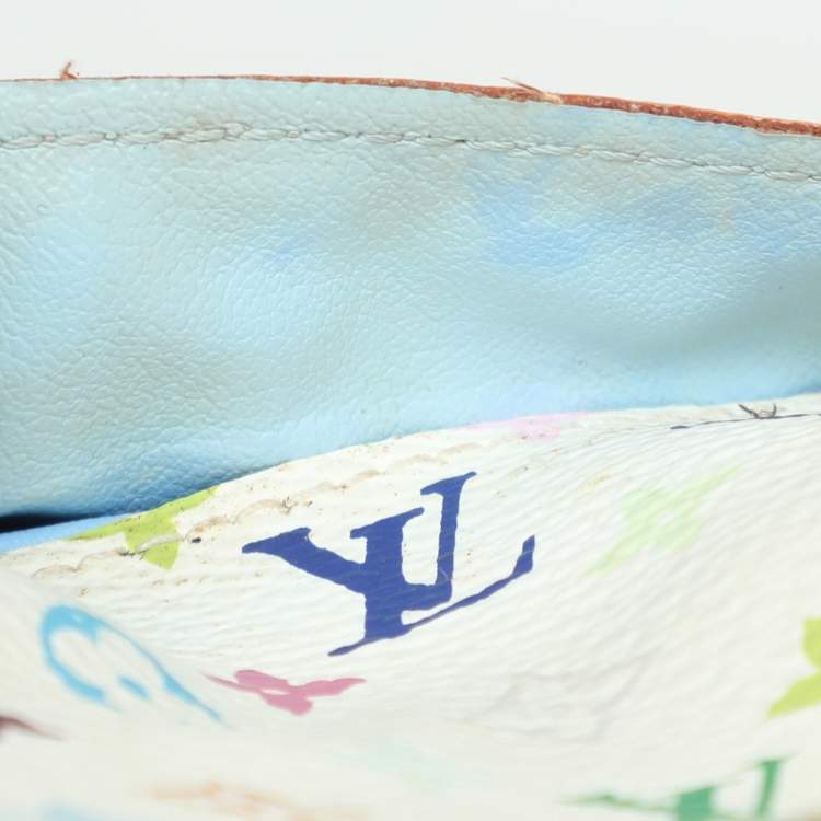 Pre Owned Louis Vuitton White Monogram Multicolore Visite Business Card Holder