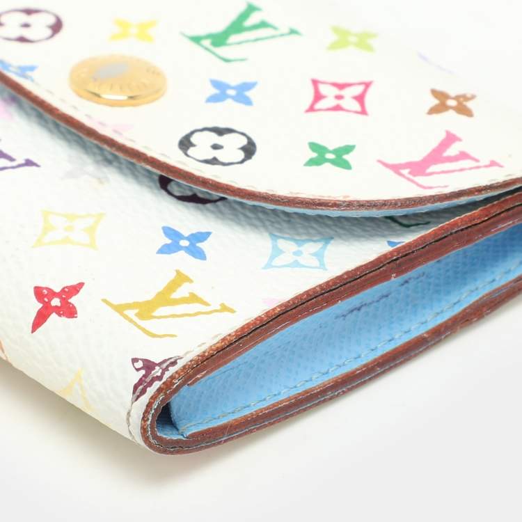 Pre Owned Louis Vuitton White Monogram Multicolore Visite Business Card Holder