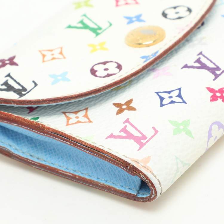 Pre Owned Louis Vuitton White Monogram Multicolore Visite Business Card Holder