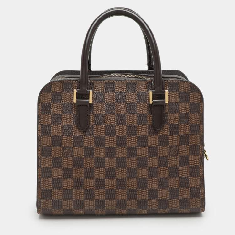 Pre Owned Louis Vuitton Damier Ebene Canvas and Leather Triana Bag