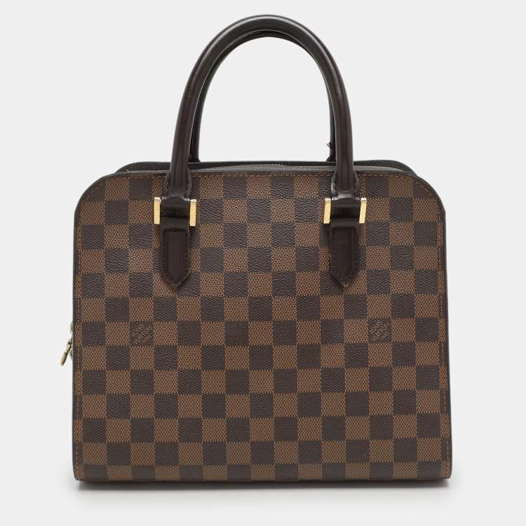 Pre Owned Louis Vuitton Damier Ebene Canvas and Leather Triana Bag