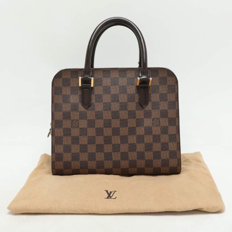 Pre Owned Louis Vuitton Damier Ebene Canvas and Leather Triana Bag