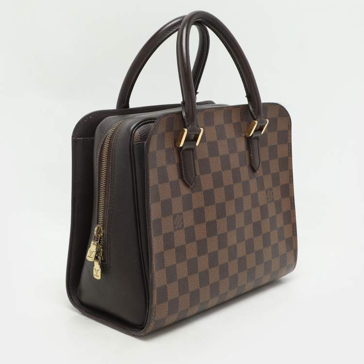 Pre Owned Louis Vuitton Damier Ebene Canvas and Leather Triana Bag