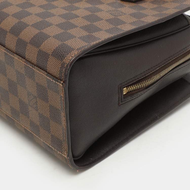 Pre Owned Louis Vuitton Damier Ebene Canvas and Leather Triana Bag
