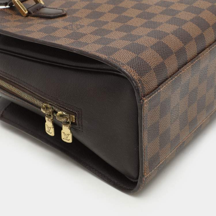 Pre Owned Louis Vuitton Damier Ebene Canvas and Leather Triana Bag