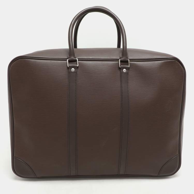 Pre Owned Louis Vuitton Moka Epi Leather Sirius 45 Soft Suitcase