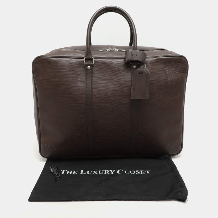 Pre Owned Louis Vuitton Moka Epi Leather Sirius 45 Soft Suitcase