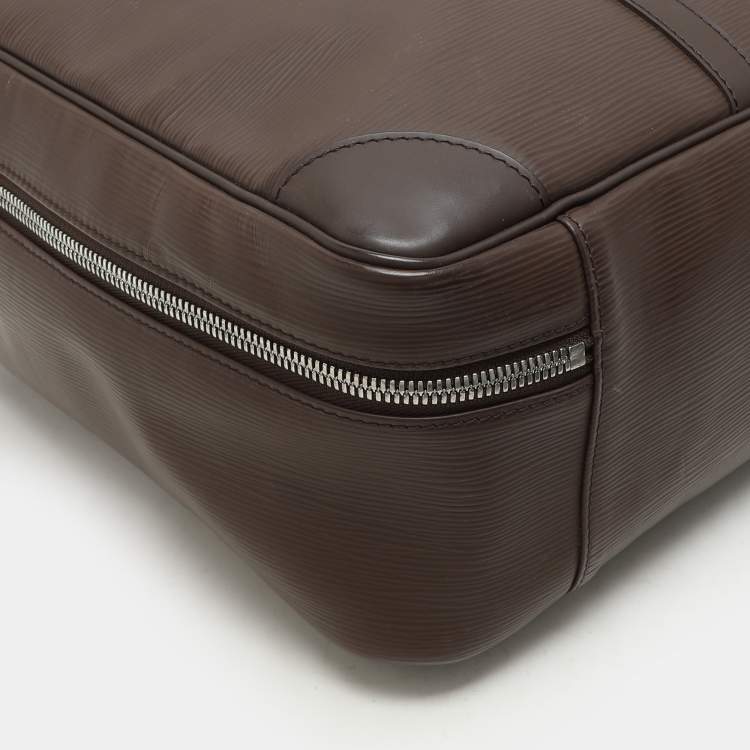 Pre Owned Louis Vuitton Moka Epi Leather Sirius 45 Soft Suitcase