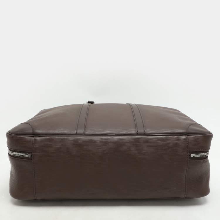 Pre Owned Louis Vuitton Moka Epi Leather Sirius 45 Soft Suitcase