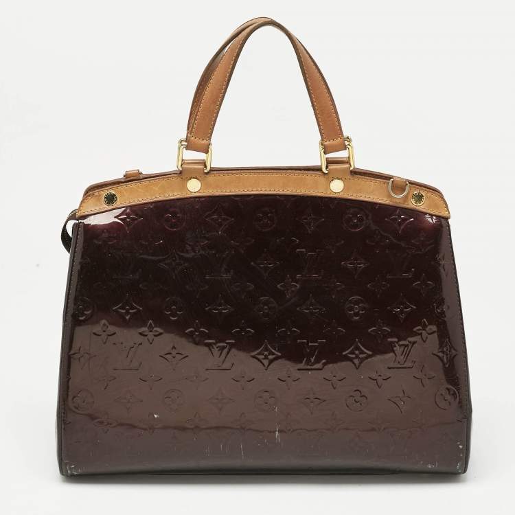 Pre Owned Louis Vuitton Amarante Monogram Vernis Brea GM Bag