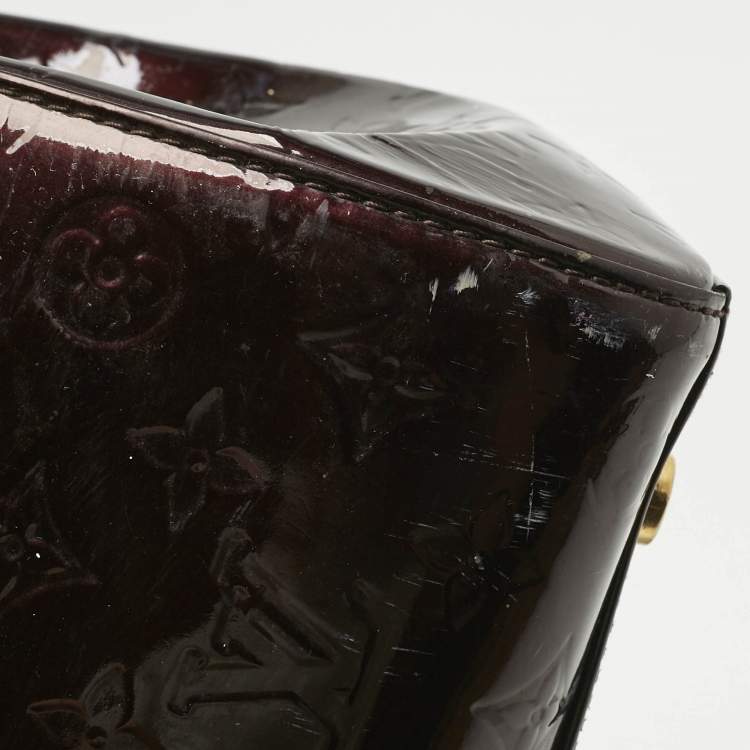 Pre Owned Louis Vuitton Amarante Monogram Vernis Brea GM Bag