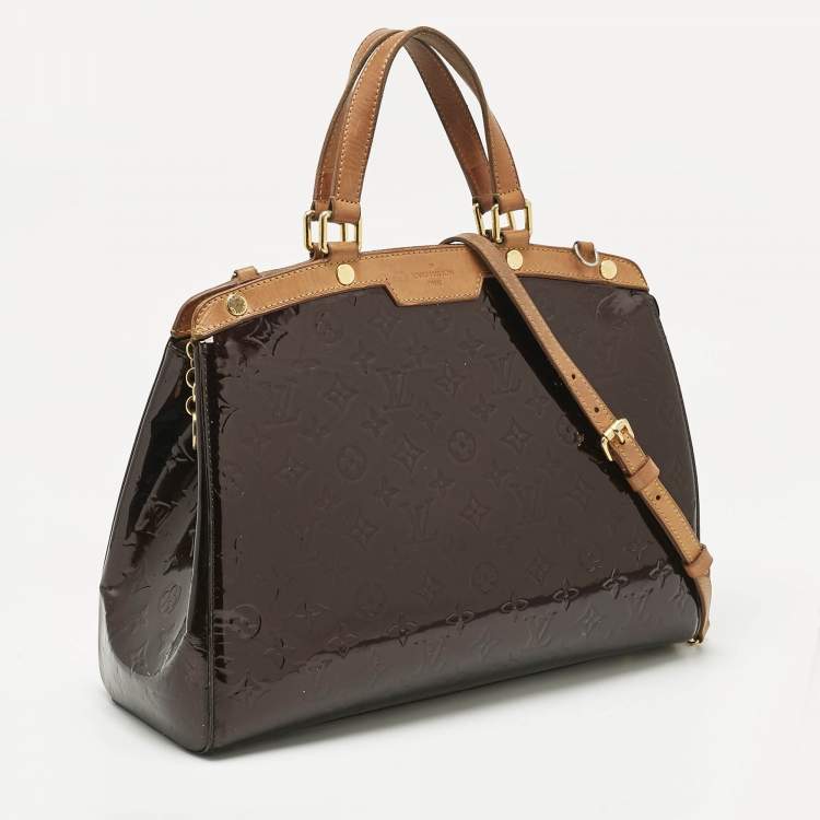 Pre Owned Louis Vuitton Amarante Monogram Vernis Brea GM Bag
