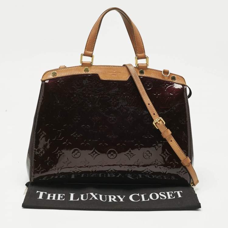 Pre Owned Louis Vuitton Amarante Monogram Vernis Brea GM Bag