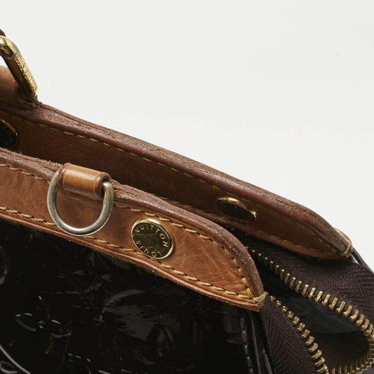 Pre Owned Louis Vuitton Amarante Monogram Vernis Brea GM Bag