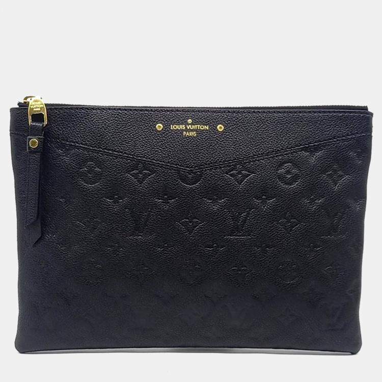 Pre Owned Louis Vuitton Black Leather Empreinte Daily Clutch