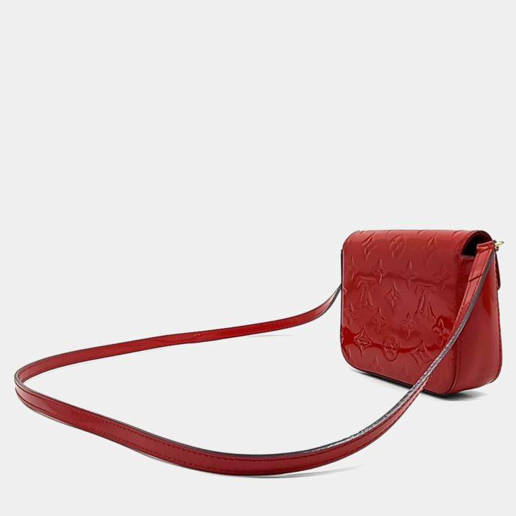 Pre Owned Louis Vuitton Red Patent Leather Vernis Mini Sac Lucy Crossbody Bag