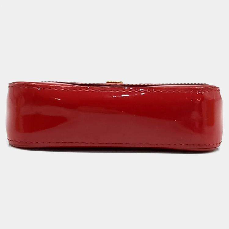 Pre Owned Louis Vuitton Red Patent Leather Vernis Mini Sac Lucy Crossbody Bag
