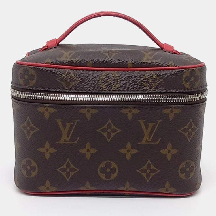 Pre Owned Louis Vuitton Brown Coated Canvas Macassar Nice Mini
